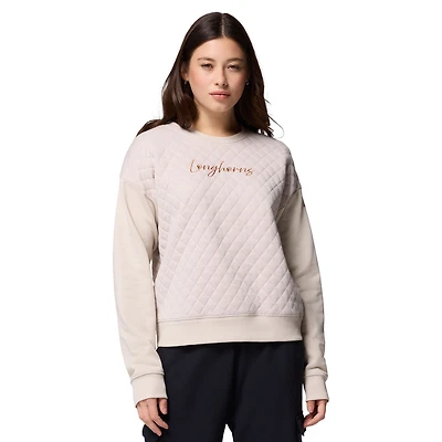 Women's Columbia Cream Texas Longhorns Collegiate Hart Mountain™ Quilted Sweatshirt