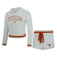Ensemble sweat à capuche et short manches longues Whitley gris/orange Texas Longhorns pour femme Concepts Sport