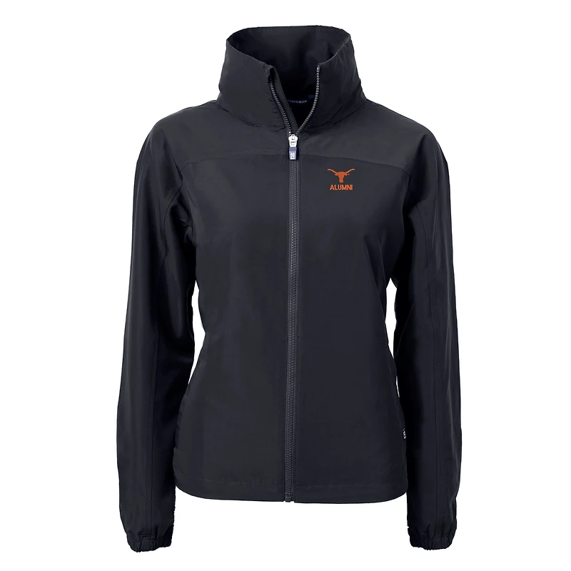 Veste zippée intégrale écologique recyclée pour femme Cutter & Buck Black Texas Longhorns Alumni Charter