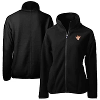 Women's Cutter & Buck  Black Texas Longhorns Cascade Eco Sherpa Full-Zip Fleece Jacket