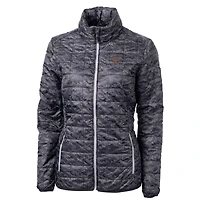 Doudoune zippée intégrale en tissu écologique Texas Longhorns noire pour femme Cutter & Buck
