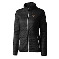 Women's Cutter & Buck Black Texas Longhorns Rainier Eco Insulated Puffer Full-Zip Jacket