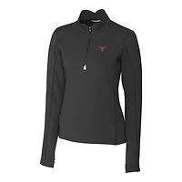 Veste demi-zippée noire pour femme Cutter & Buck Texas Longhorns Traverse