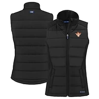 Gilet hybride en softshell recyclé entièrement zippé pour femme, noir, Texas Longhorns Vault Evoke