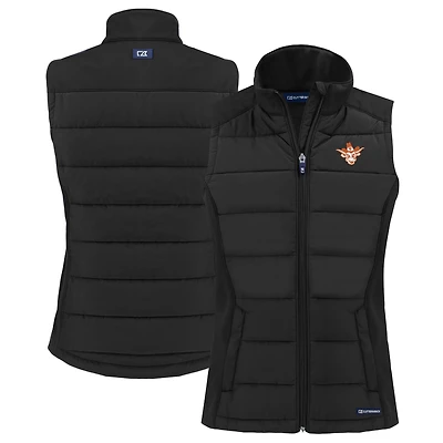 Gilet hybride en softshell recyclé entièrement zippé pour femme, noir, Texas Longhorns Vault Evoke