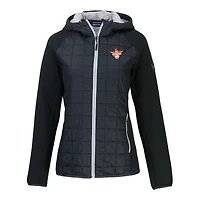 Veste hybride entièrement zippée Primaloft Eco Raglan pour femme Cutter & Buck Black Texas Longhorns Vault