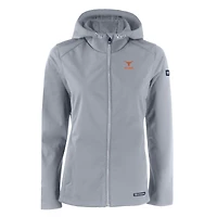 Veste zippée intégrale recyclée Evoke Eco Softshell pour femme, grise, des Texas Longhorns Alumni Cutter & Buck