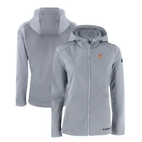 Veste zippée intégrale recyclée Evoke Eco Softshell pour femme, grise, des Texas Longhorns Alumni Cutter & Buck