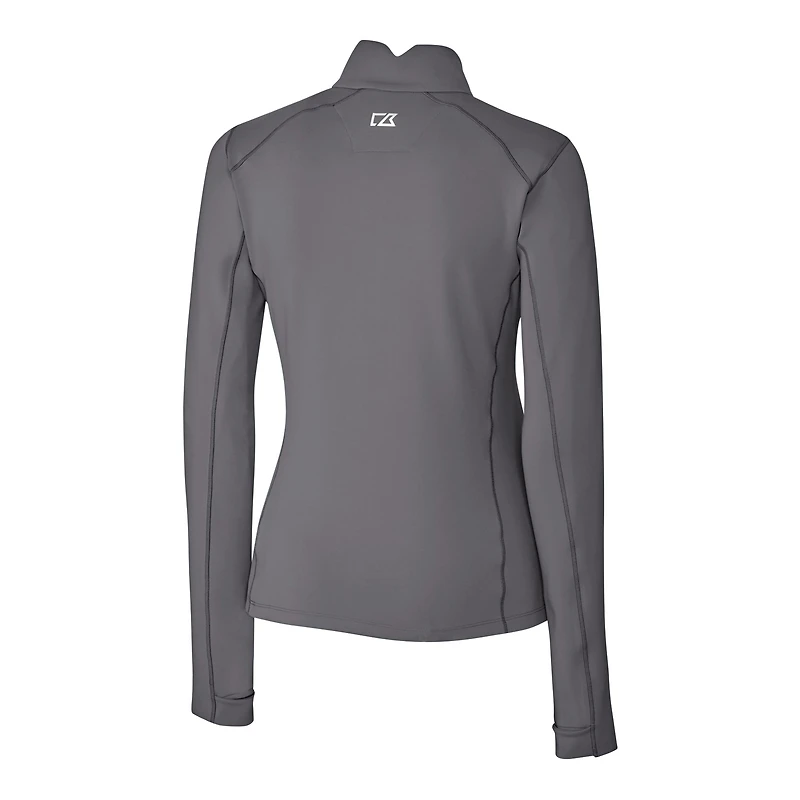 Women's Cutter & Buck  Gray Texas Longhorns Alumni Traverse Stretch Quarter-Zip Top