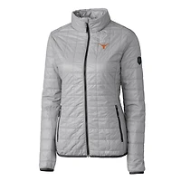 Doudoune isolante entièrement zippée Rainier Eco pour femme, grise, des Texas Longhorns, Cutter & Buck