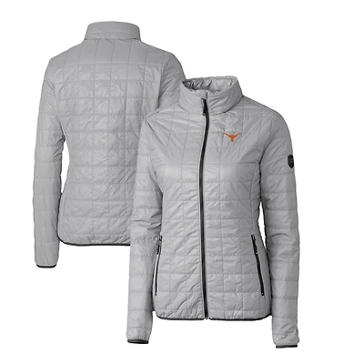 Doudoune isolante entièrement zippée Rainier Eco pour femme, grise, des Texas Longhorns, Cutter & Buck