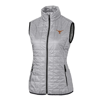 Gilet zippé entièrement PrimaLoft Eco Rainier pour femme, gris, des Texas Longhorns Cutter & Buck