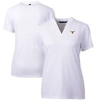 Haut à col en V Cutter & Buck White Texas Longhorns pour femme