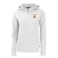 Sweat à capuche demi-zippé écologique recyclé pour femme Cutter & Buck, Texas Longhorns SEC Daybreak, blanc