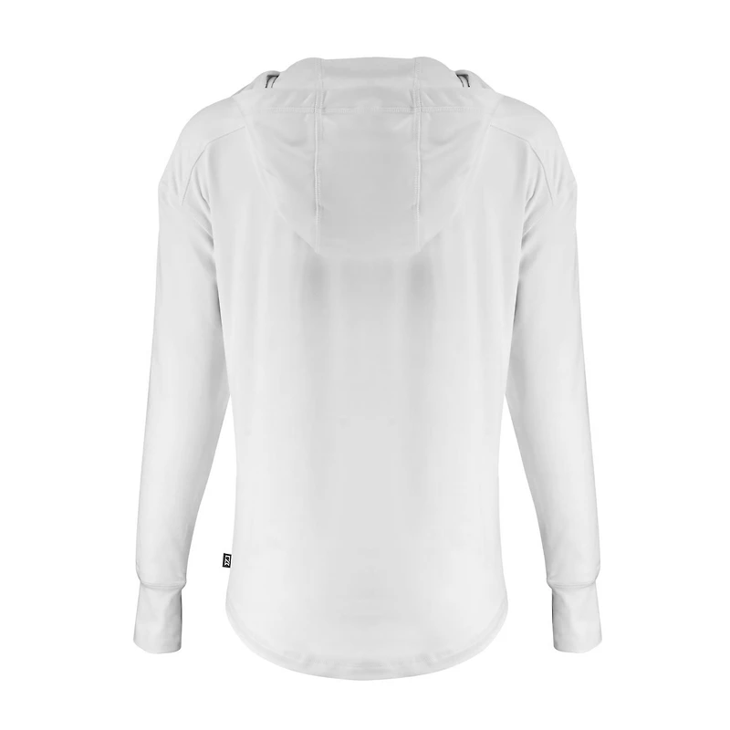 Sweat à capuche demi-zippé écologique recyclé pour femme Cutter & Buck, Texas Longhorns SEC Daybreak, blanc