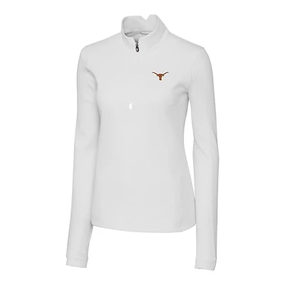 Veste demi-zipée Traverse pour femme, blanche, Cutter & Buck, Texas Longhorns