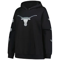 Women's Fanatics Black Texas Longhorns Plus Sleeve Hit Pullover Hoodie