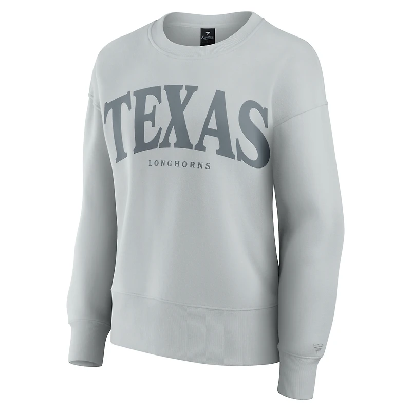 Women's Fanatics Gray Texas Longhorns Supersoft Flow Fleece Pullover Sweatshirt