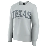 Women's Fanatics Gray Texas Longhorns Supersoft Flow Fleece Pullover Sweatshirt