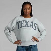 Women's Fanatics Gray Texas Longhorns Supersoft Flow Fleece Pullover Sweatshirt