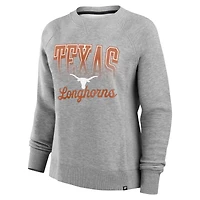 Women's Fanatics Heather Gray Texas Longhorns Training Camp Hit Hard Fleece Pullover Sweatshirt