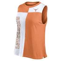 Débardeur à col montant Fanatics Texas orange/blanc Longhorns pour femmes
