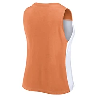 Débardeur à col montant Fanatics Texas orange/blanc Longhorns pour femmes