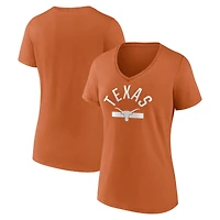 Women's Fanatics Texas Orange Longhorns Iconic Game Used V-Neck T-Shirt