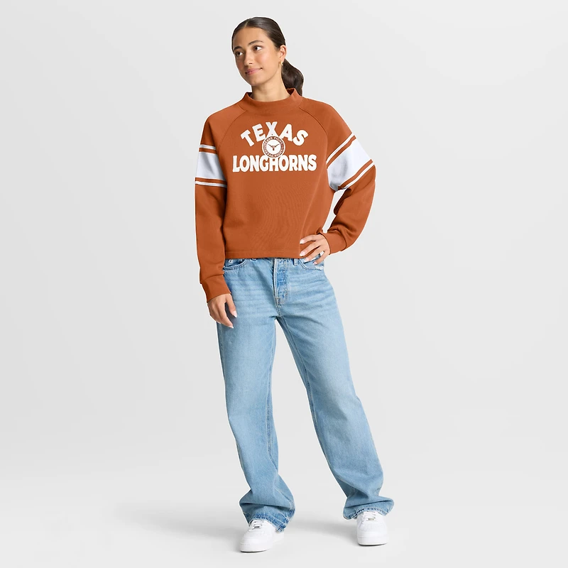 Sweat-shirt surdimensionné à manches raglan pour femme, couleur orange, Texas Longhorns, motif Hometown Premium Punt Coverage