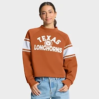 Women's Fanatics Texas Orange Longhorns Oversized Hometown Premium Punt Coverage Raglan Pullover Sweatshirt