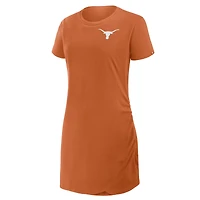 Women's Fanatics Texas Orange Longhorns Ruched Drape T-Shirt Dress