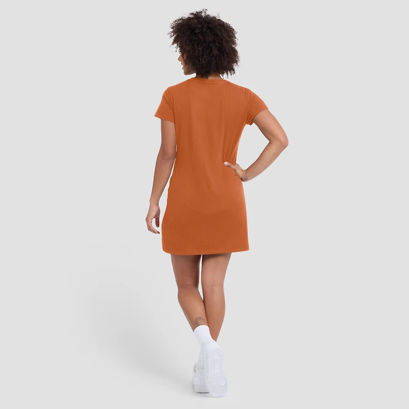 Women's Fanatics Texas Orange Longhorns Ruched Drape T-Shirt Dress