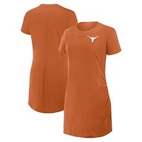 Women's Fanatics Texas Orange Longhorns Ruched Drape T-Shirt Dress