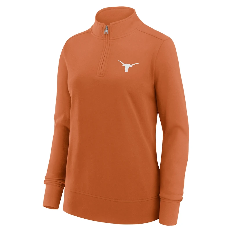 Women's Fanatics Texas Orange Longhorns Velocity French Terry Quarter-Zip Jacket