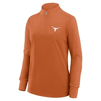 Women's Fanatics Texas Orange Longhorns Velocity French Terry Quarter-Zip Jacket