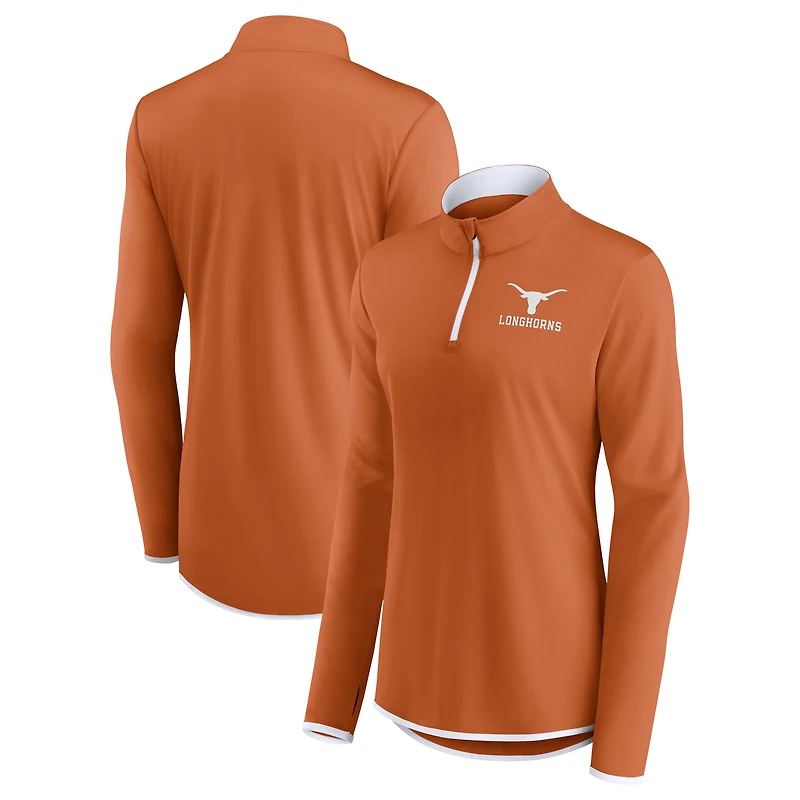 Women's Fanatics Texas Orange Longhorns Worth the Drive Quarter-Zip Top