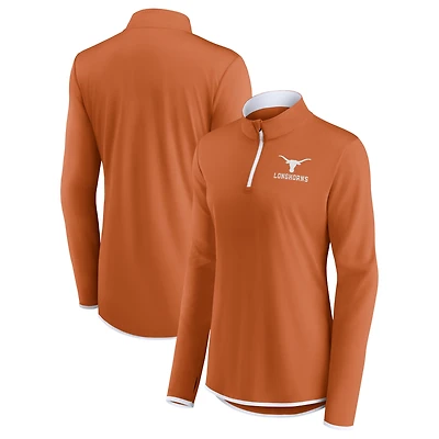 Women's Fanatics Texas Orange Longhorns Worth the Drive Quarter-Zip Top