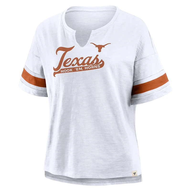 Women's Fanatics White Texas Longhorns Hometown Premium Script T-Shirt