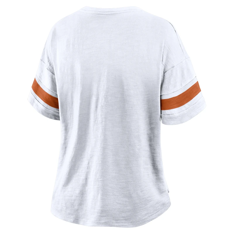 Women's Fanatics White Texas Longhorns Hometown Premium Script T-Shirt