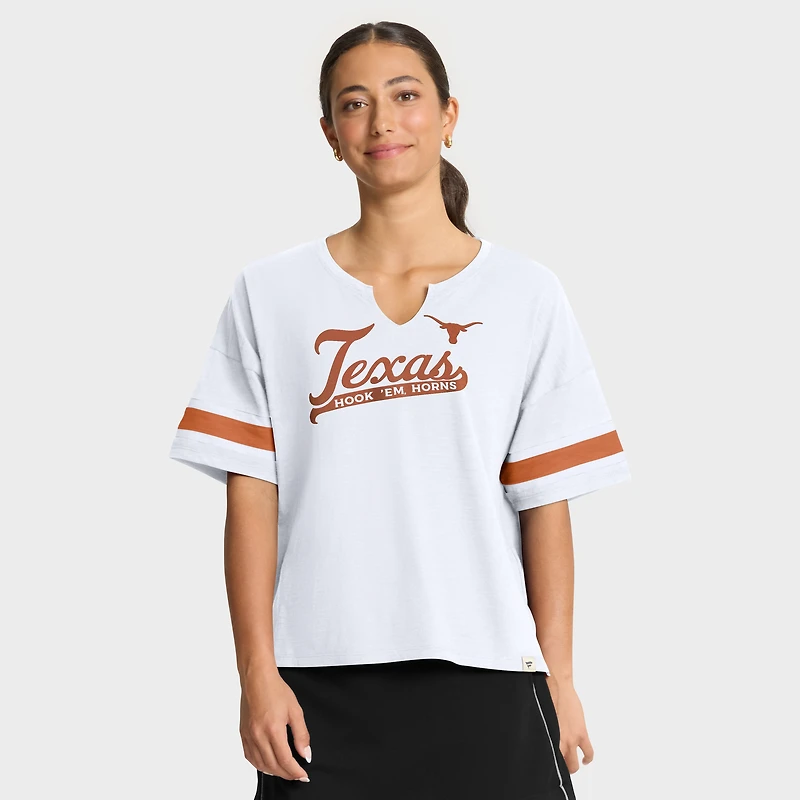 Women's Fanatics White Texas Longhorns Hometown Premium Script T-Shirt