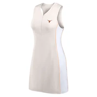 Robe blanche à demi-zip Fanatics Texas Longhorns Studio Boost Athletic pour femmes