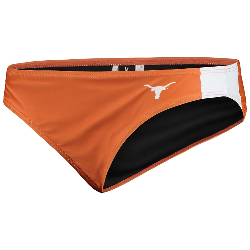 Bas de bikini FOCO Texas Longhorns Wordmark orange pour femmes