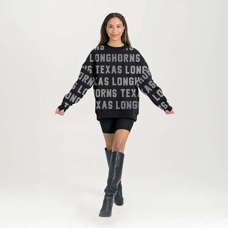 Women's Gameday Couture  Black Texas Longhorns Hype Era Sweatshirt