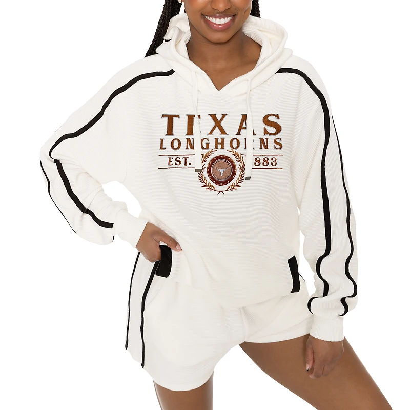 Ensemble sweat à capuche et short Texas Longhorns Down, Set, Go pour femme Gameday Couture Cream