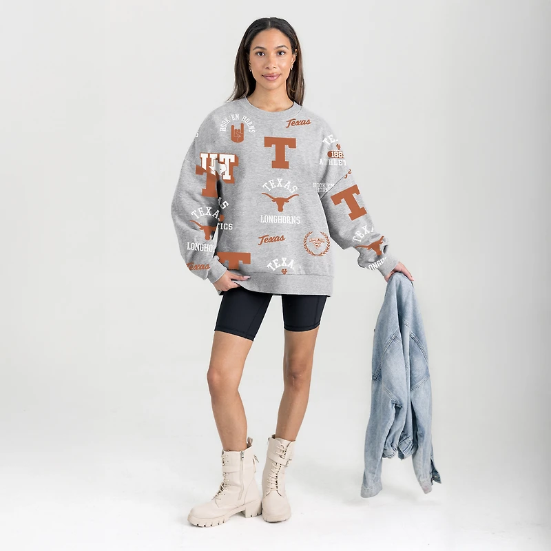 Women's Gameday Couture Gray Texas Longhorns Always on Repeat Fleece Sweatshirt