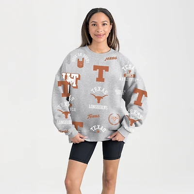 Sweat-shirt en molleton gris Gameday Couture Texas Longhorns Always on Repeat pour femme