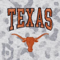 Sweat Gameday Couture gris chiné Texas Longhorns léopard quart-zip pour femme