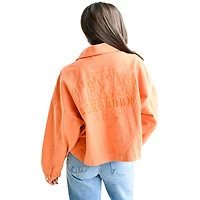 Women's Gameday Social Orange Texas Longhorns Full-Button Cropped Shacket