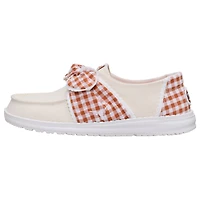 Women's Hey Dude  White/Texas Orange Texas Longhorns Wendy Bow Casual Slip-On Shoes