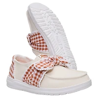 Women's Hey Dude  White/Texas Orange Texas Longhorns Wendy Bow Casual Slip-On Shoes